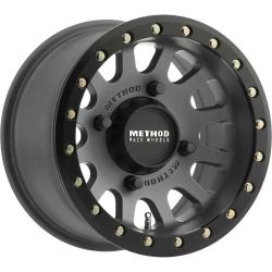 Method Race MR401 15x7 4x137+13mm Titanium Gray with a Real Black Beadlock Ring 4pc Wheels