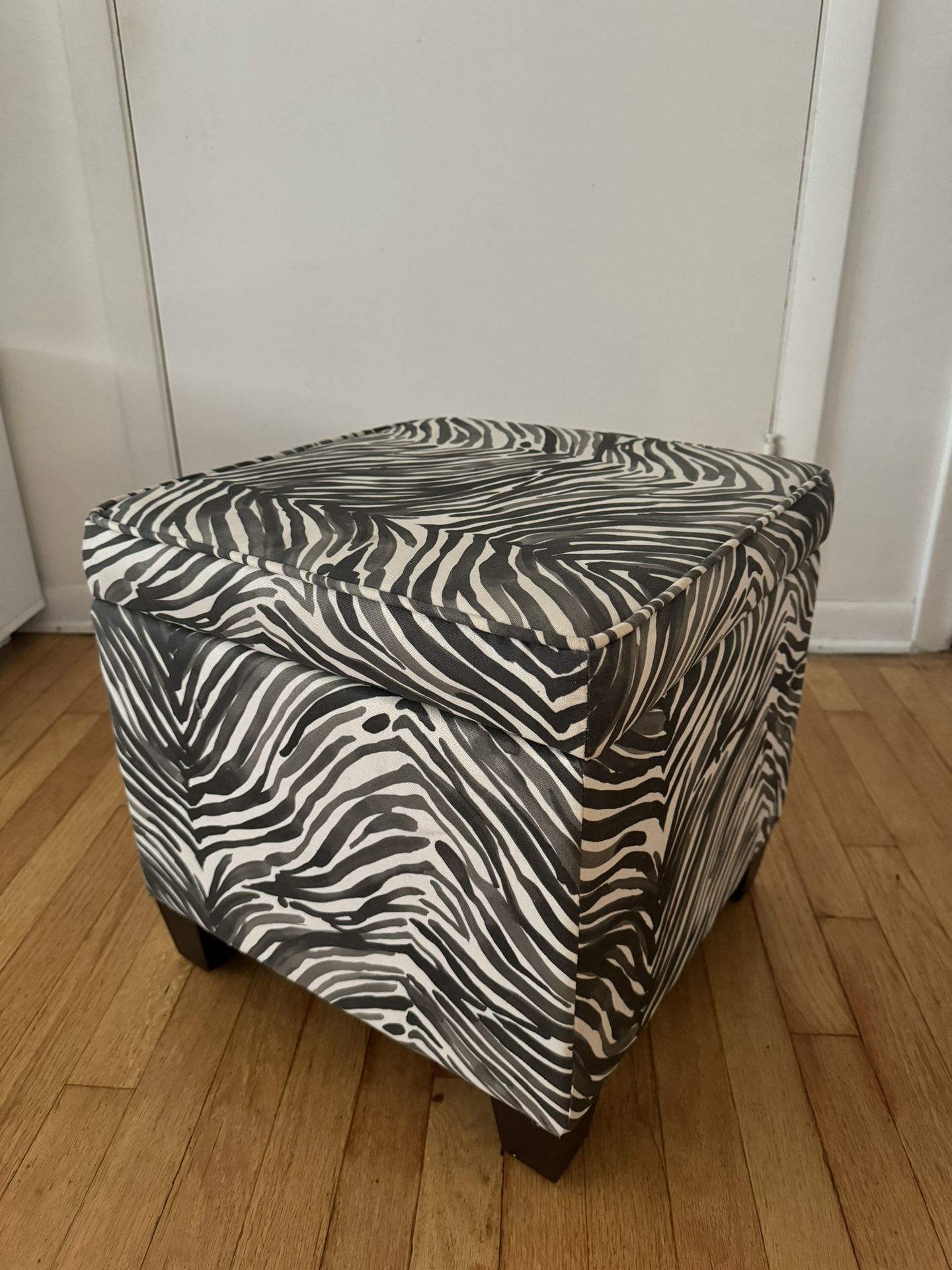 Zebra Print Storage Ottoman - PICKUP TODAY