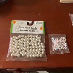 Number, letter, and pearl beads