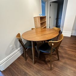 Mid-Century Modern Dining Set – Table + 4 Chairs