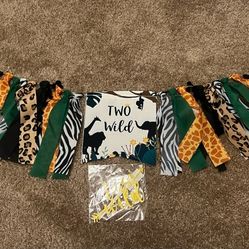 Two Wild high chair banner and two Wild cake topper (never opened) - $12 