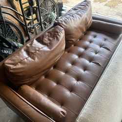 Brown Leather Couch (sofa) 