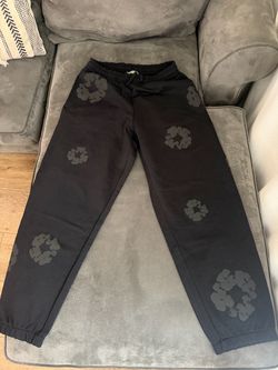 Real All Black Denim Tears Sweatpants Size Medium