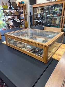 Wood Countertop Display Case Glass Showcase Retail Jewelry Curio Box