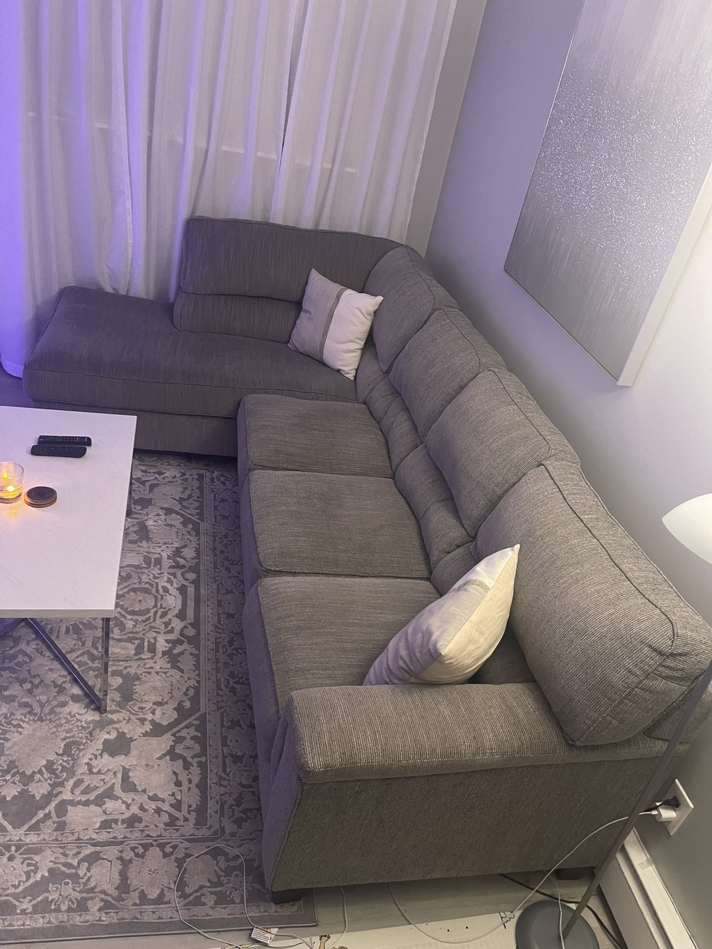 Calvin 2 piece concrete online gray right arm facing sectional