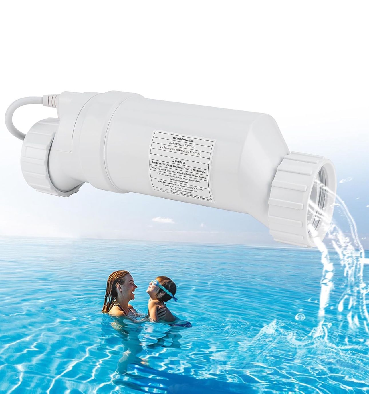 T-15 Pool Salt Turbo Cell Chlorinator Generator Replacement Part Fit for Hayward T Cell T15 TCEll940 TCELL 940 T-CELL-15 SWP W3T-CELL-15 Aqua Rite 40K