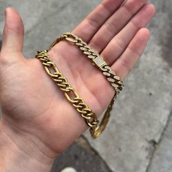 Miami Link, 14 Karat Gold Plated Moissanite Chain