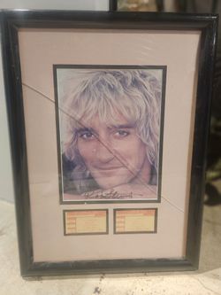 Rod Stewart Signed Photo With Tickets