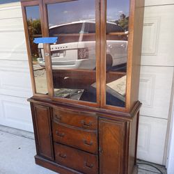 Vintage Cabinet With Glass And Brass