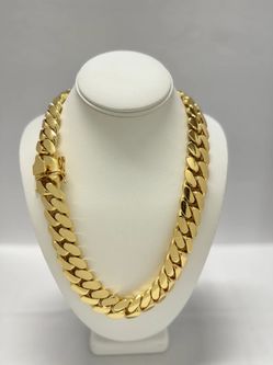 22mm 24 Inch 18k Gold Plated Heavy Chain