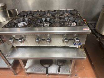 NSF-36” CookRite Commercial 6 Burner Gas Range + Stainless Steel Stand
