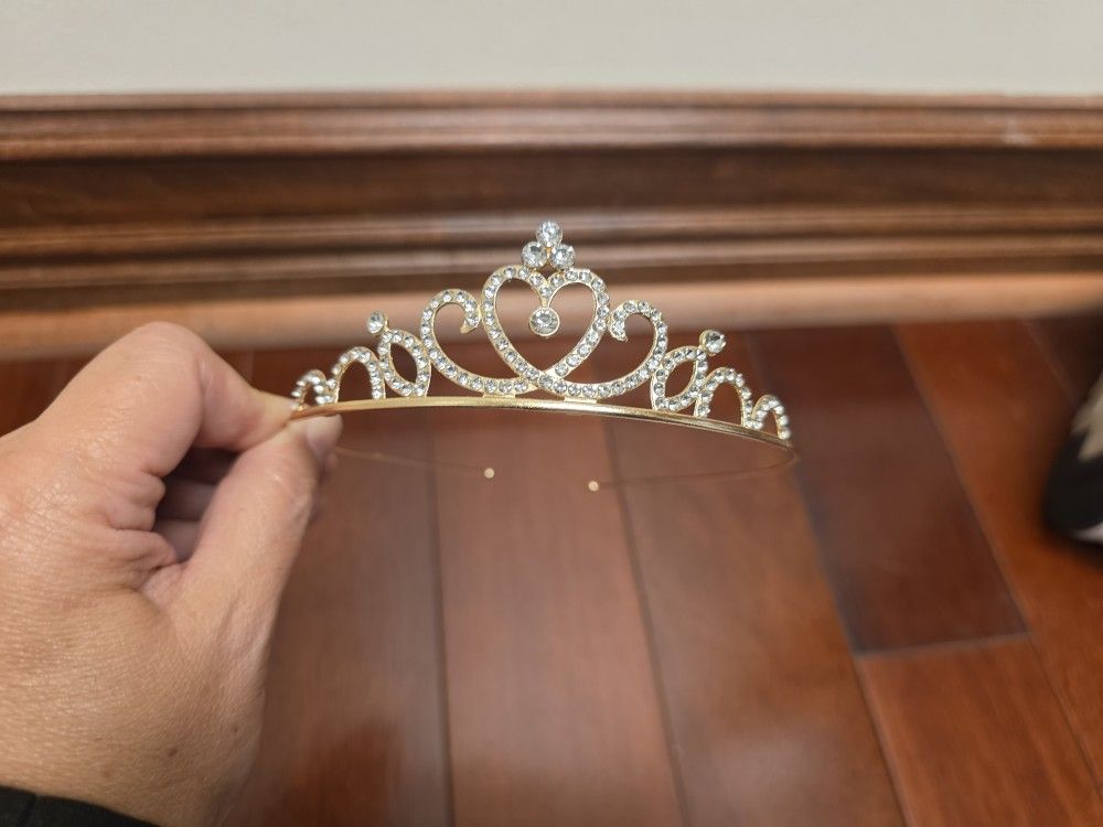 Gold Rhinestone Princess Tiara!