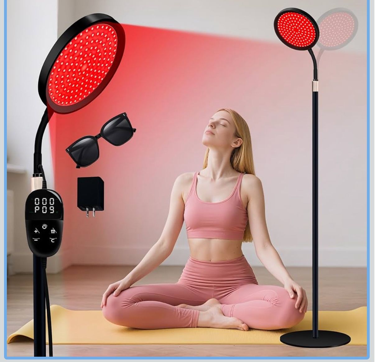 Red Light Therapy for Body, Red Infrared Light Therapy Lamp with Stand, 660nm and 850nm Near Infrared Redlight Therapy, LED Red Light Therapy Device f
