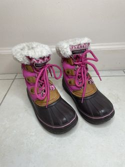 London Fog Girls Tottenham Snow Boots Winter Pink Fuchsia Brown Size 13