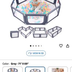 I Have 71”by71 Playpen With 26” High With May Different Kinds Of Easy Set Up (circle, Square, Oval”