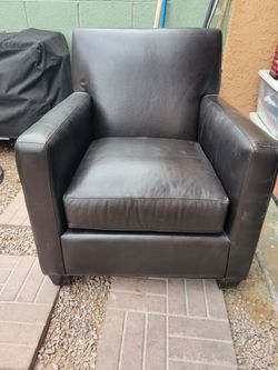 Dark Brown Leather Accent Chair