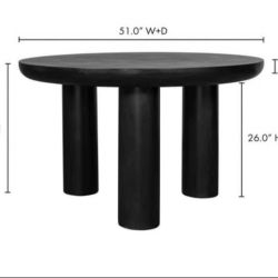 Moe’s Home Rocca Round Dining Table – Black