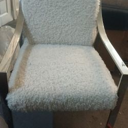 New Never Used Chrome White Chair 