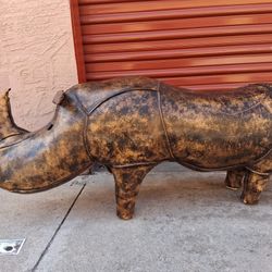 Vintage Leather Rhinoceros Foot Stool/Ottoman, Hard To Find ..