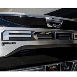2017-18 Ford Raptor Tailgate Logo Brushed Stainless Steel