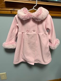 Girls Toddler pink fur coat dress 24 mo