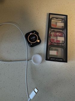 Apple Watch Series 7 (GPS + Cellular) with cases and bands