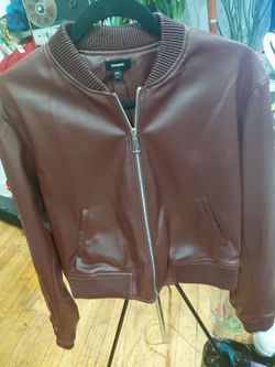 Express Faux Leather Bomber Jacket