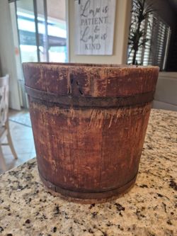 Vintage wooden stave bucket
