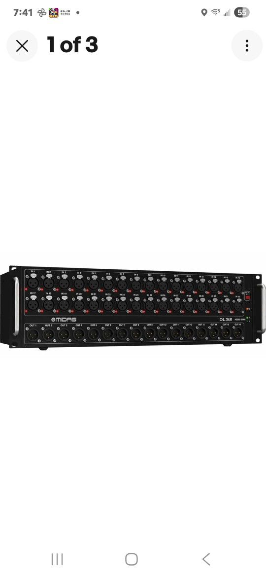Midas DL32 32 Input, 16 Output Stage Box w/32 Midas Microphone Preamplifiers