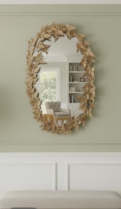 Gold Glam Metal Butterfly Wall Vanity Accent Mirror! Like new! Retails $108.99 33x21in