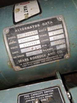 Old, Vintage Sears Crafts Men Generator