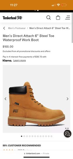 Timberland Pro 6” Steel Safety Toe Boots