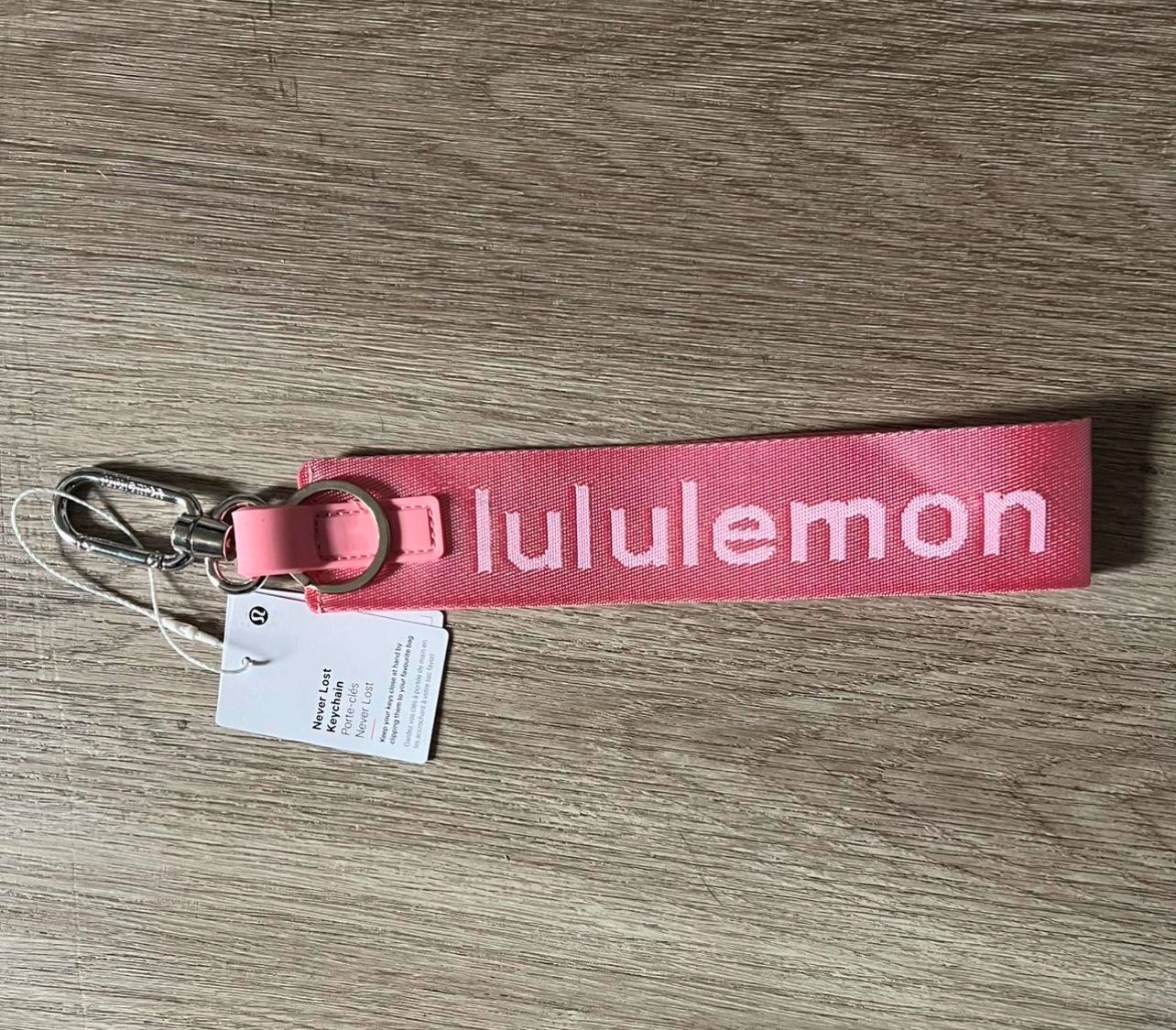 Pink Lululemon Keychain