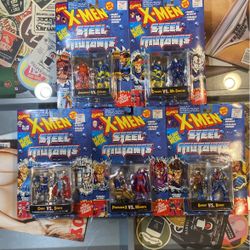 Vintage 1994 ToyBiz Marvel Comics X-Men Steel Mutants Action Figures