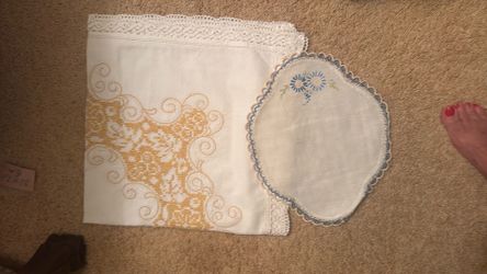 Handmaid, needlepoint, tablecloths, etc.