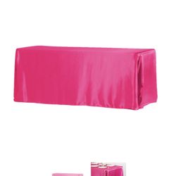 Satin Table Cloth Fushia Color With Burnt Orange Satin Table Napkin Fushia Table Napkin 