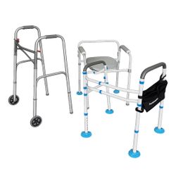 Bathroom Safety / Mobility Aid Lot – Drive Walker, Commode, Support Frame