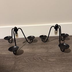 Pair Of Black Candle Holders 
