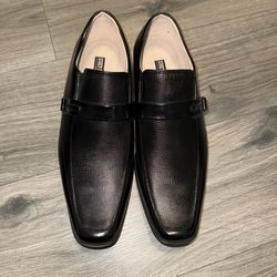 Stacey Adams Black Leather Square Toed Loafers-12w