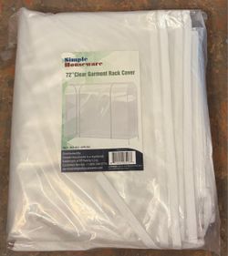 New 72” clear garment rack cover