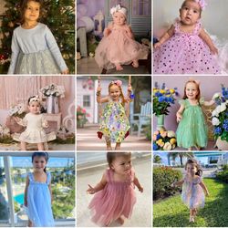 Hundreds of baby dresses Etsy store newborn to 7T
