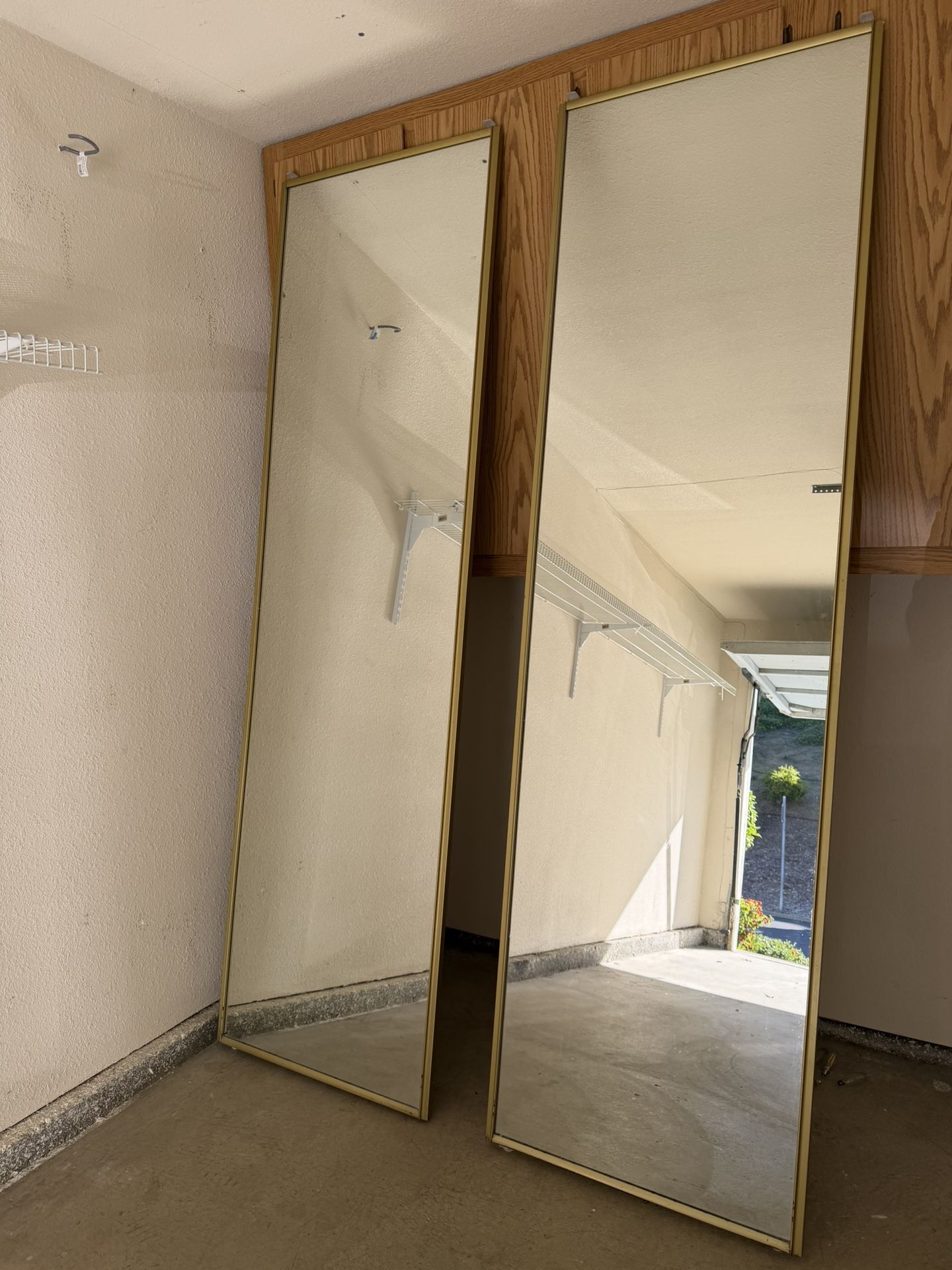 2 Gold Frame Closet Doors - FREE