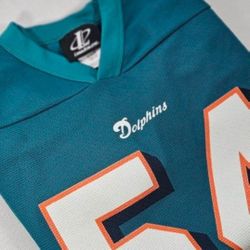 Miami Dolphins Zach Thomas 54 NFL Football On Field Vtg Jersey Short Sleeved T Shirt Youth - Size Boys / Unisex M 10/12.
