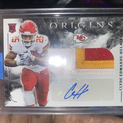 2020 PANINI ORIGINS CLYDE EDWARDS-HELAIRE RC ROOKE RPA AUTO CHIEFS JERSEY 4 CL🔥