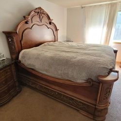 AICO Classic Furniture Set (Birch/Pine Wood) Marble Tops