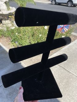 Necklace Holder Stand Black Velvet