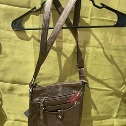 Rosetti Adjustable Bronze Cross Body Purse New