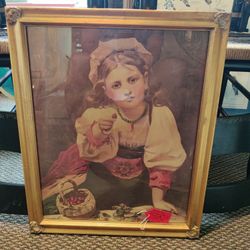FRAMED PRINT OF THE STRAWBERRY GIRL 