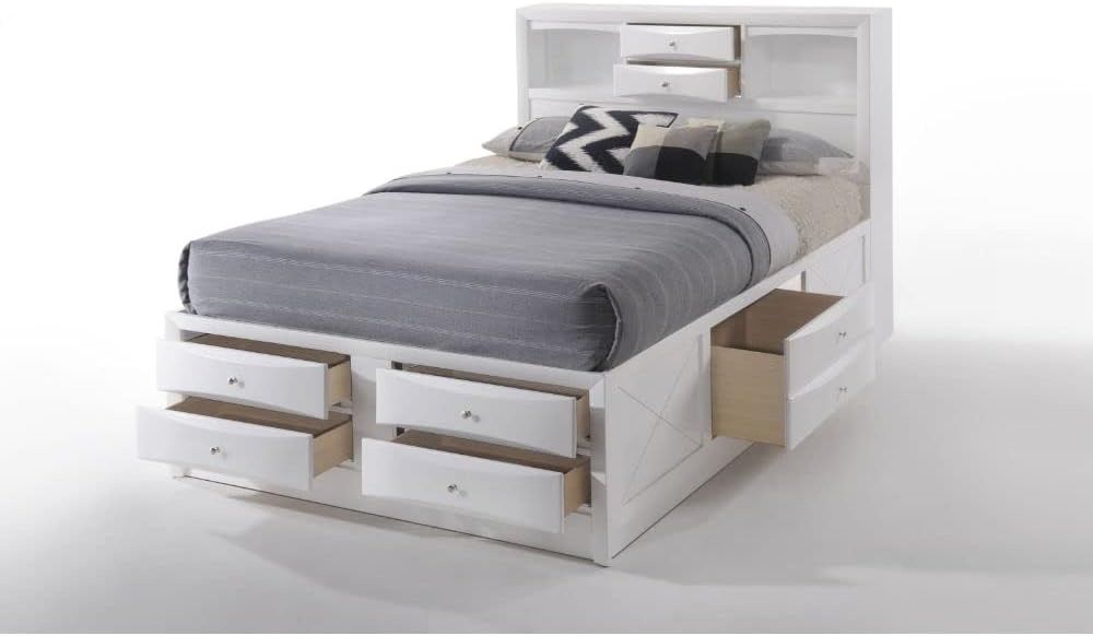 WHITE PLENTY OF STORE DRAERS CAMA MATRIMONIAL