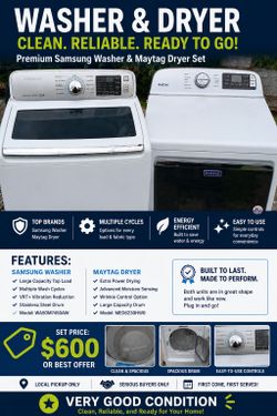 Washer and dryer set Samsung Washer & Maytag Dryer Set